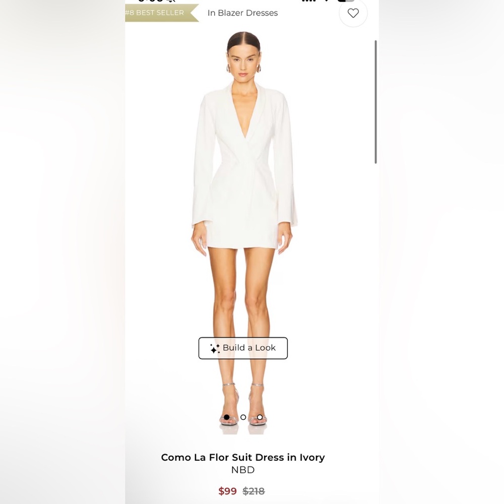 NBD Ivory Blazer Mini Dress